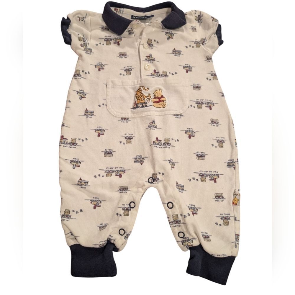 Disney Winnie The Pooh Tigger Y2K Embroidered Train Theme Outfit Infant